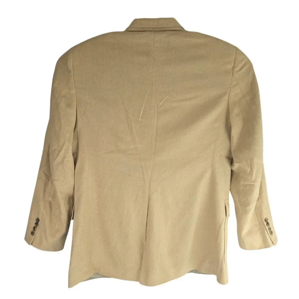 Jos.‎ A Bank Mens 44R Beige Silk 2 Button Single Vent Blazer Sport Coat Jacket